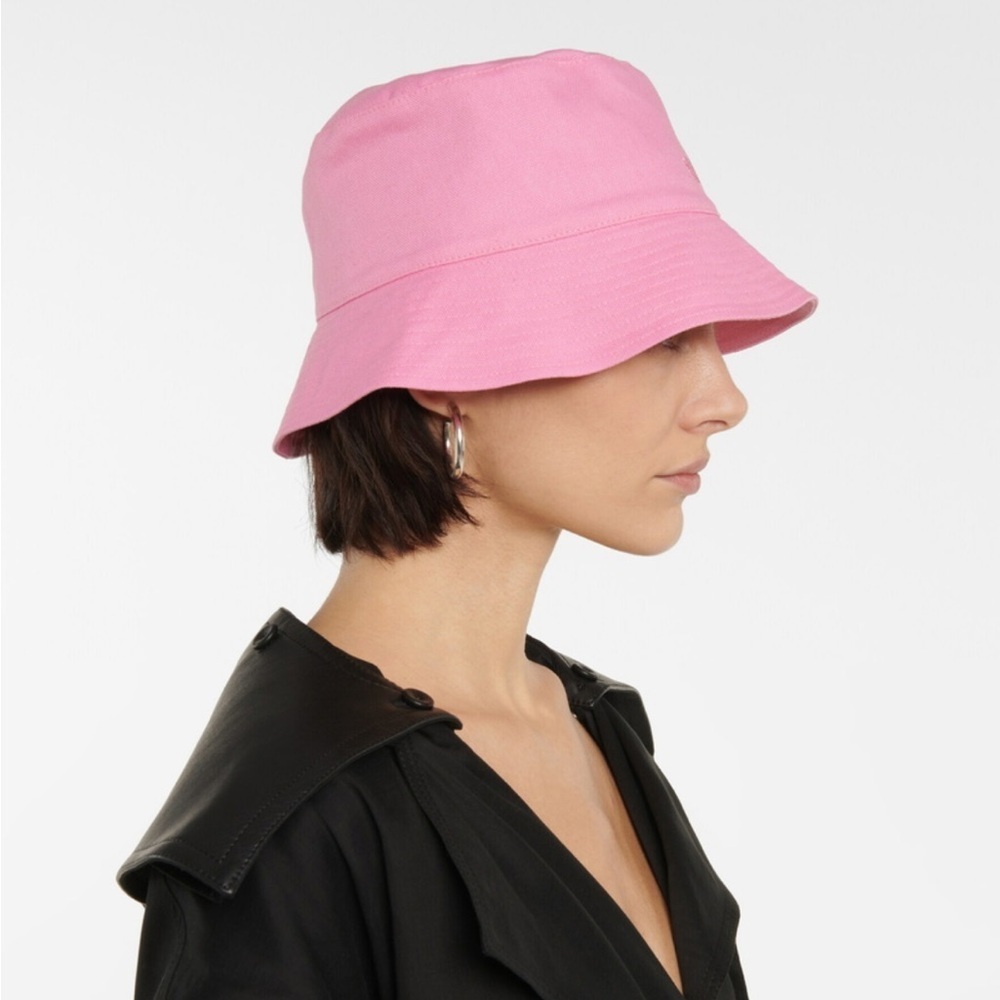 NWT Nanushka Caran cotton canvas bucket hat Washed Pink - Picture 3 of 5